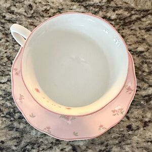 Pink Floral Valentine Teacup and Saucer Set